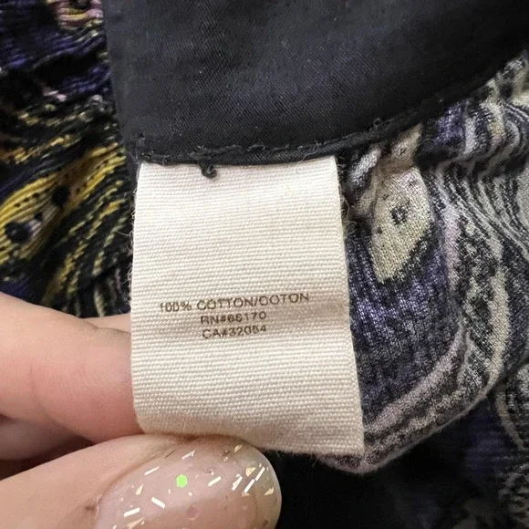 Anthropologie Skirt Mini Corduroy Paisley Boho Whimsigoth Dark Fairy Grunge - Picture 6 of 7